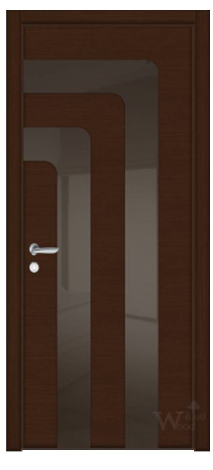 Межкомнатные двери Wake Wood Soft VIP 23 (декор стекло или зеркало с узором FLARE)