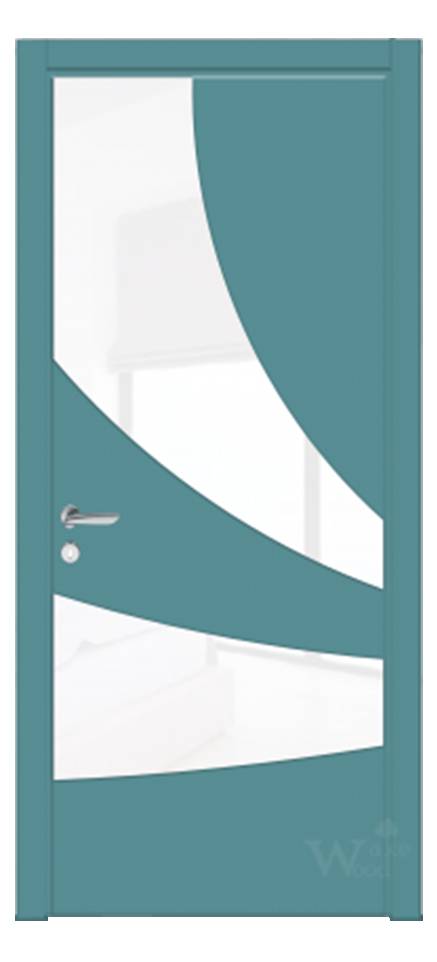 Міжкімнатні двері Wake Wood Soft VIP 26 (декор скло або дзеркало з візерунком FLARE)